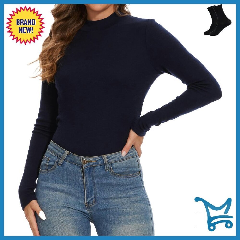 Women's 100% Merino Wool Thermal Base Layer Top Long Sleeve Turtleneck